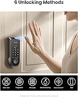 Vista 6 de Lockin Veno Palm Vein Smart Lock con Wi-Fi integrado, batería de 7 meses, compatible con materia, desbloqueo de vena de palma y huellas dactilares