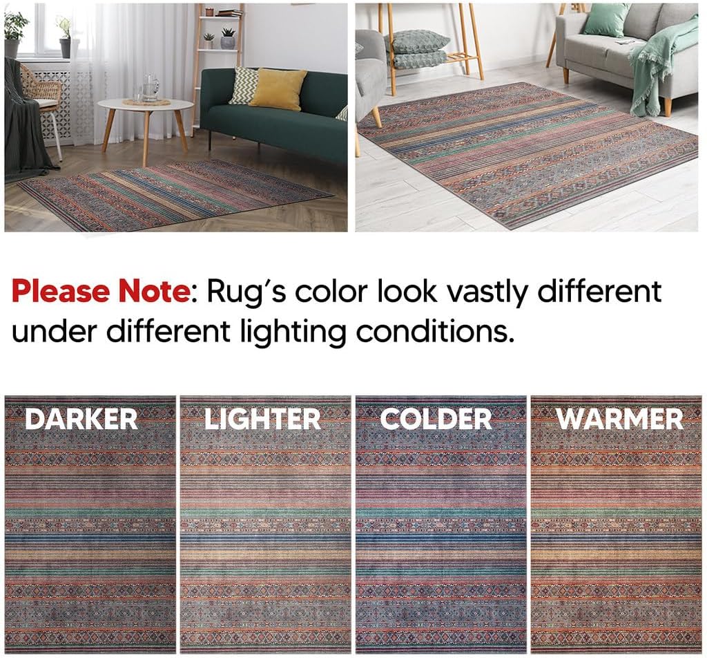 Keen Home Design 3x5 Rug - Machine Washable Entry Rug with Non-Slip Backing, Ideal for Enteryway, Kitchen, Bathroom, Laundry Room - Vintage, Easy Clean, Durable, Low Pile Rug - (3' x 5') - Image 6