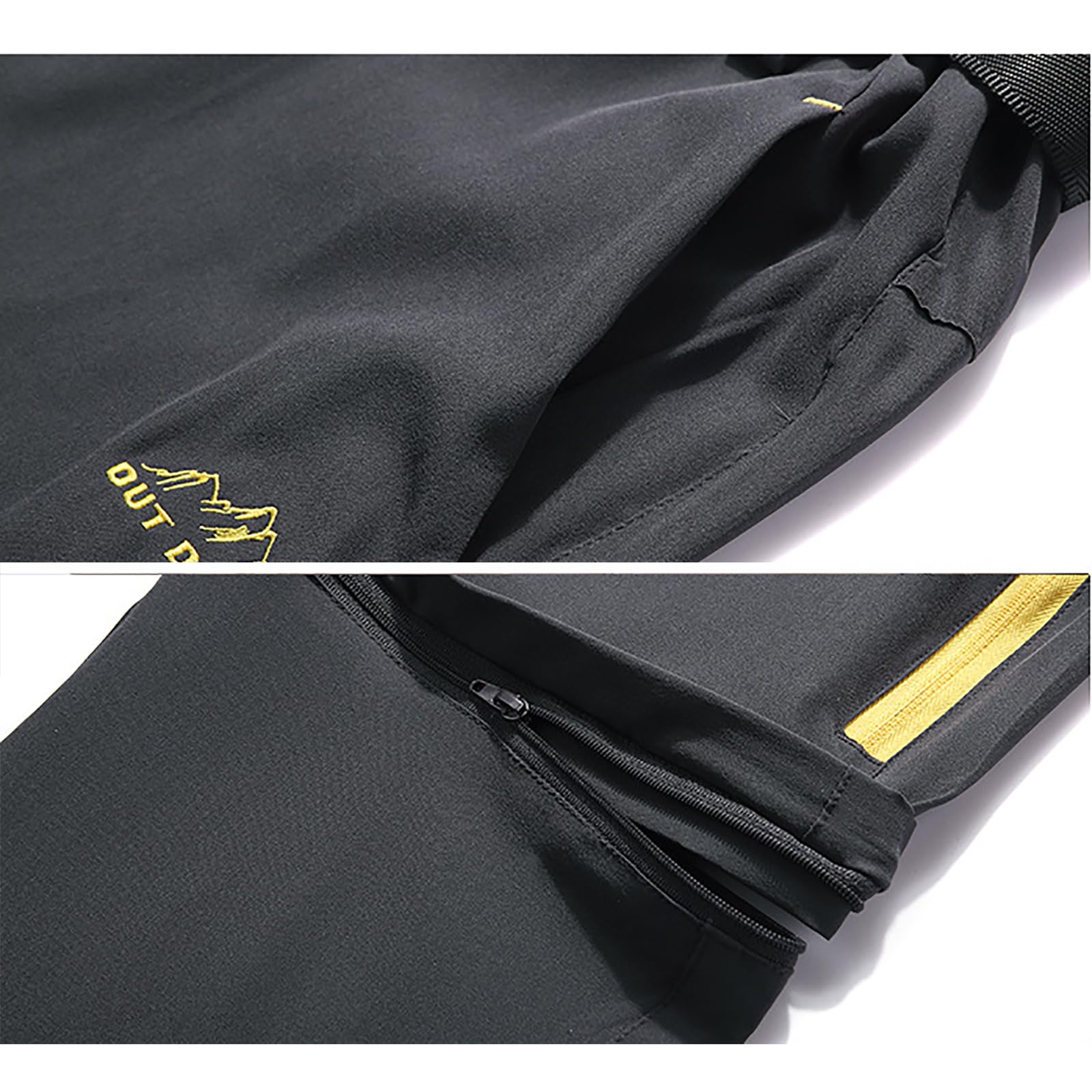 Pantalones Trekking Senderismo Hombres Montaña Pantalones Convertible Impermeable Secado RáPido Transpirable Pantalones(Size:5XL,Color:Gris)