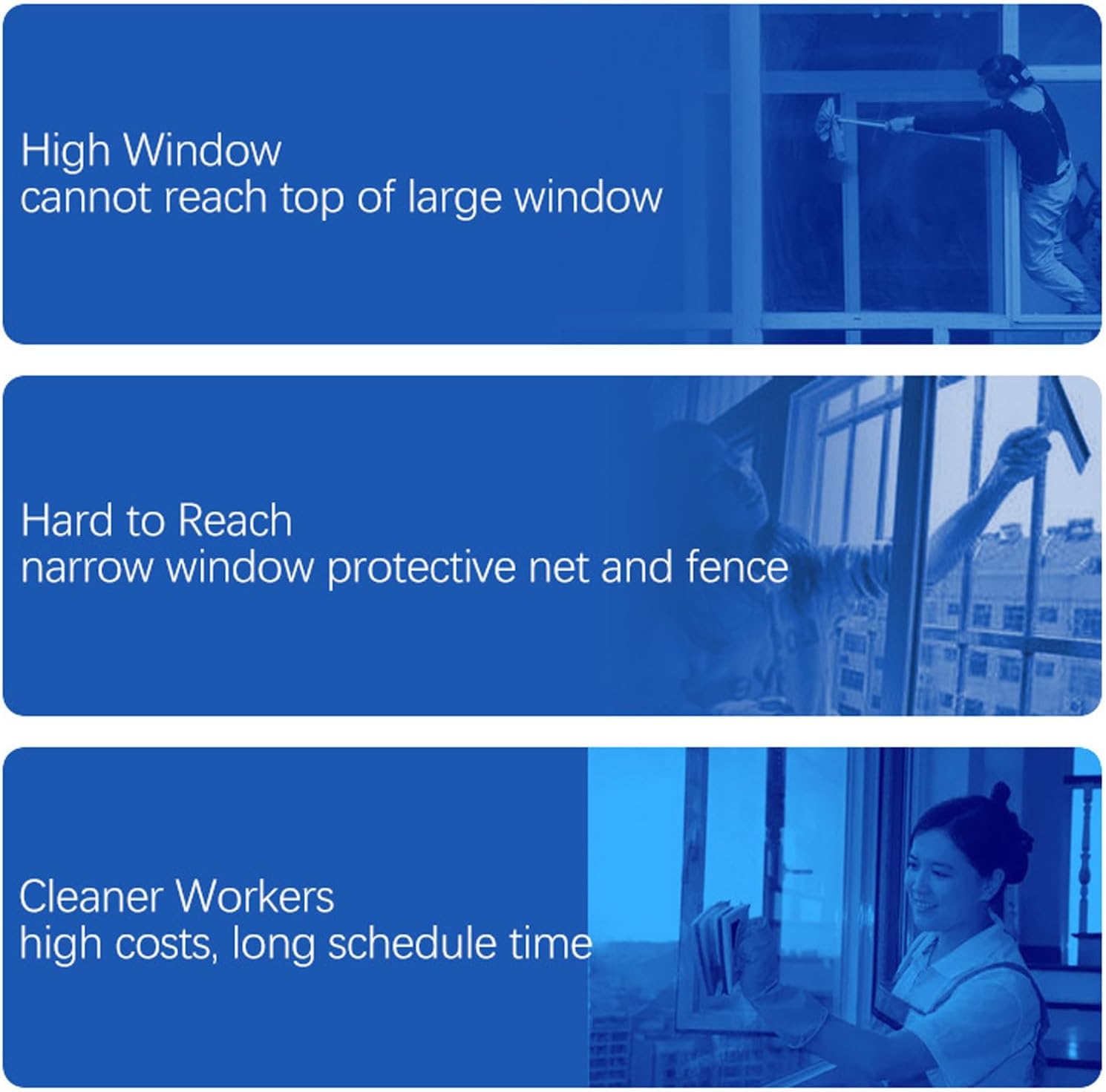 ZJchao Window Cleaner Robot Smart Automatic Remote Control Robot 5600Pa Suction Robot Glass Cleaner Robot Home Office Building (US Plug)