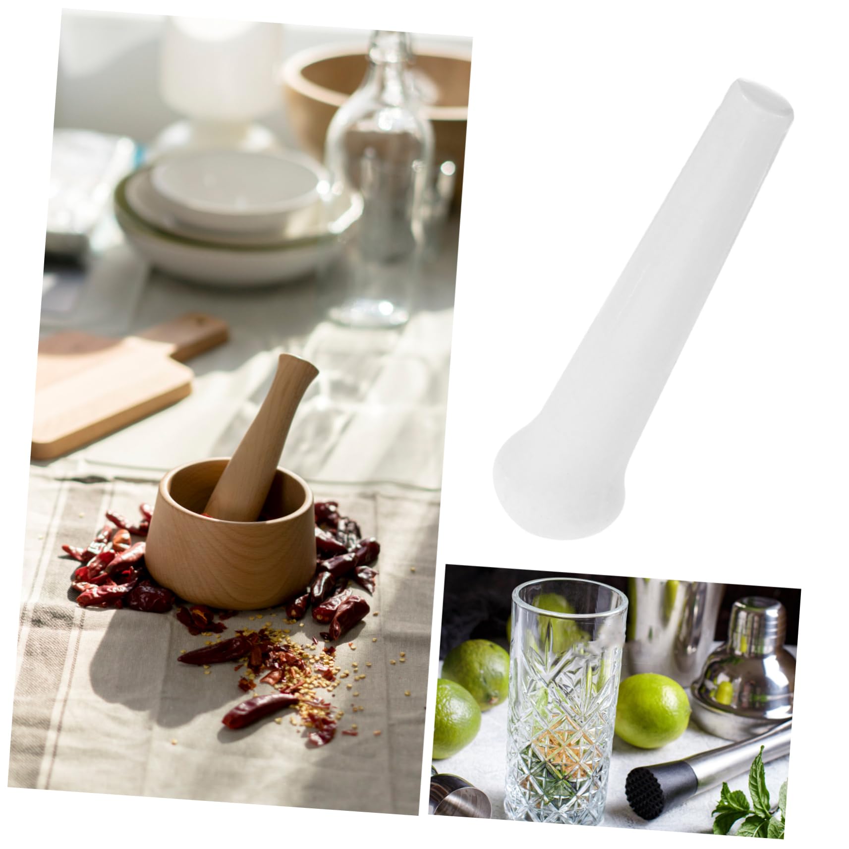 STOBAZA 3pcs Masher Kitchen Tool Pottery Pestle Kitchen Muddling Tool Cocktail Muddler Grinding Rod