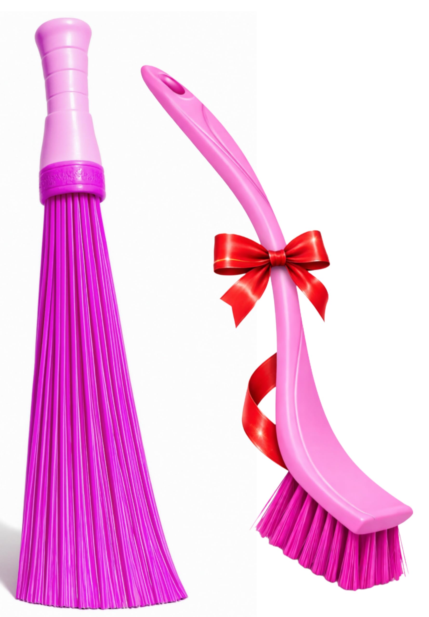 1 Plastic broom for bathroom cleaning | 22 inch long plastic jhadu with 60 stick hard bristle | broom stick wet & dry floor, tiles, kitchen & toilet cleaning with 1 long handle sink cleaning brush (1)-image-48