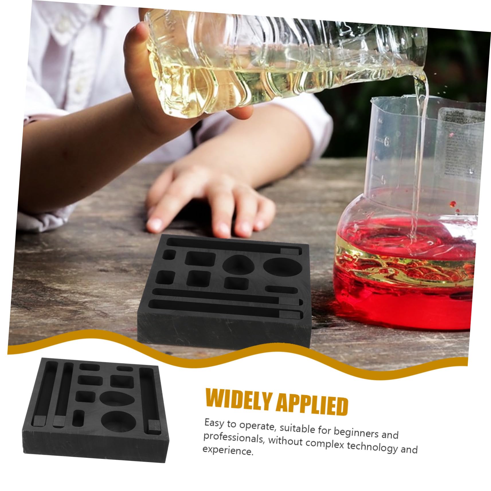 TEHAUX Molde De Lingotes De Grafito De Alta Densidad 10X10X0.83 Pulgadas Molde De Joyería Para FundicióN Y RefinacióN De Metales Herramienta Para Talleres Y Artesanía MetalúRgica