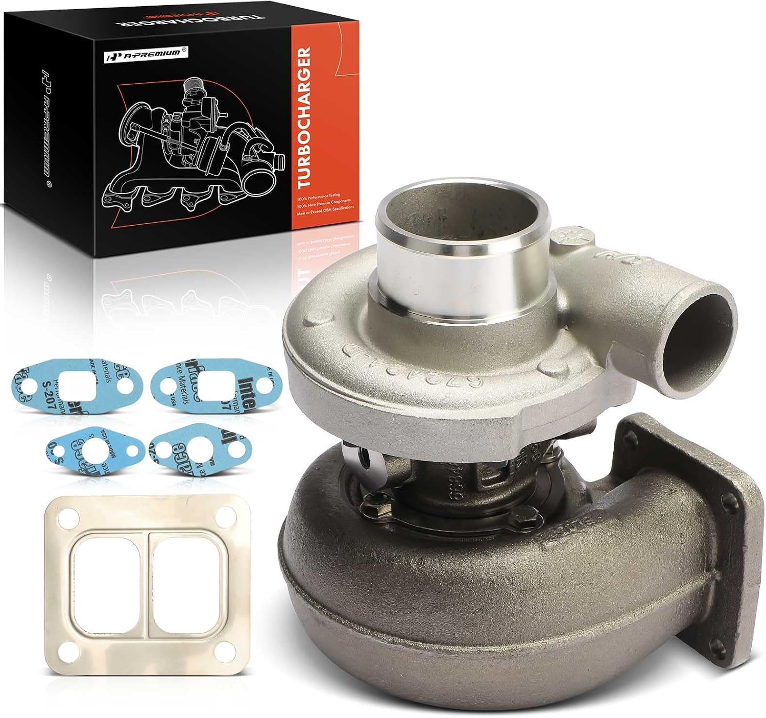 A-Premium S200 Complete Turbocharger Turbo Kit Compatible with John Deere Tractor Skidder Combine 6068T 6068H Diesel Engine 2001 2002 2003 2004 2005, 6.8L