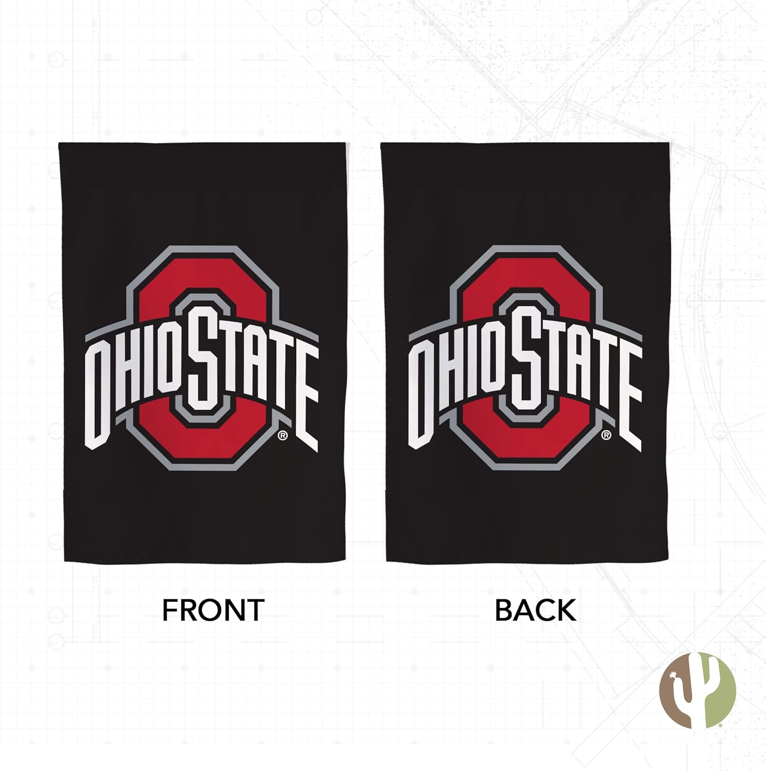 Desert Cactus The Ohio State University TOSU Garden Flag – 19 x 12 inch Ohio State Buckeyes Banner, For Outdoor Display and Events (Design F) - Image 2