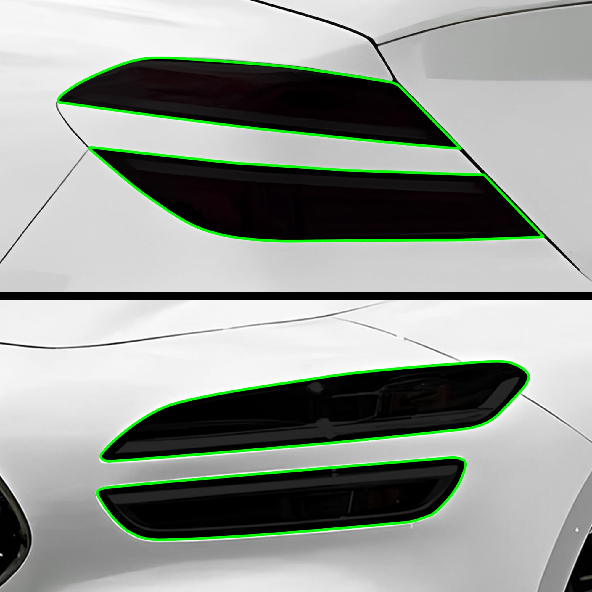 BOGAR TECH DESIGNS Precut for Genesis G70 2022-2025 Full Headlight Taillight Tint Kit, Dark Smoke