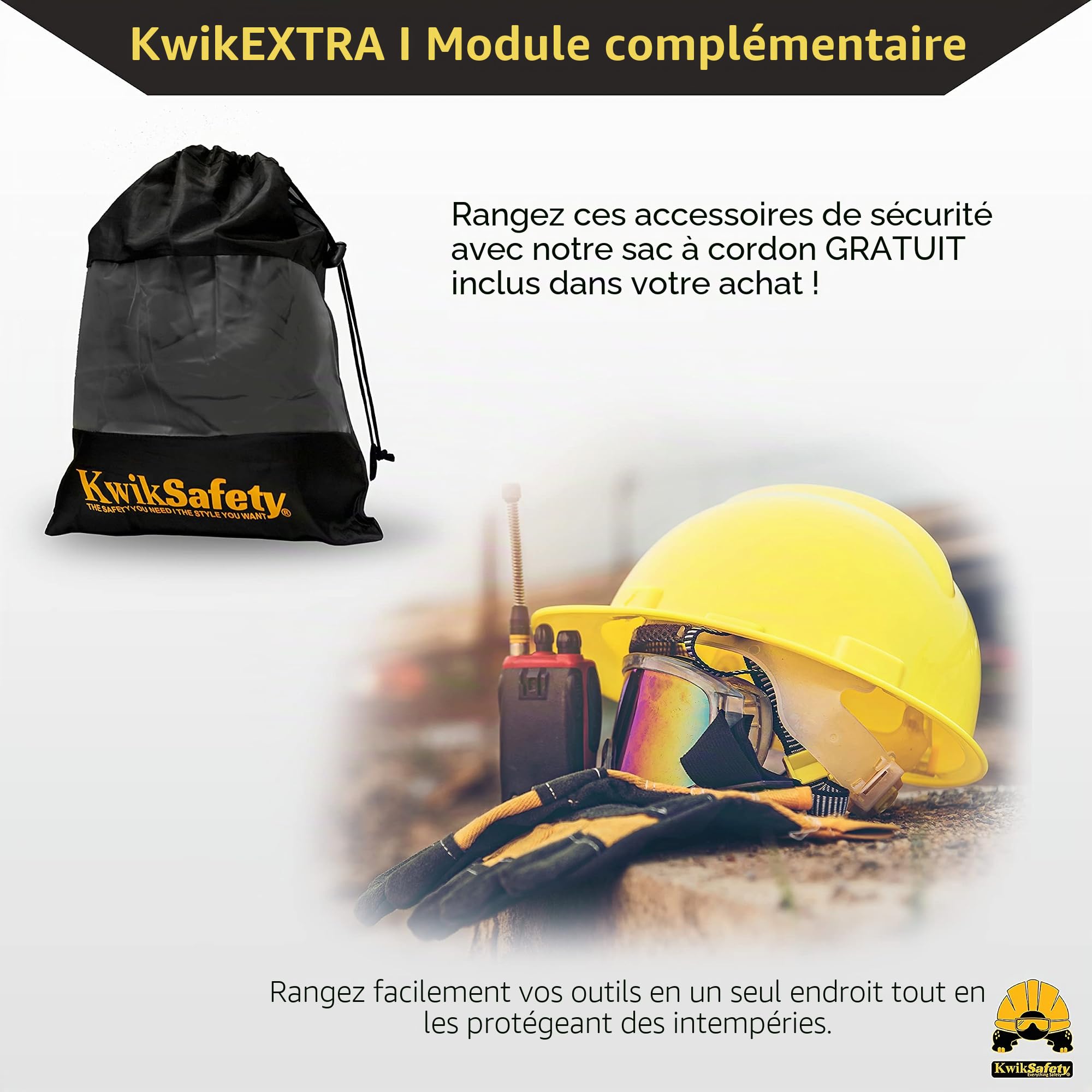 KwikSafety Charlotte, NC – Gibbon Grip Sangle d'ancrage de sécurité de 0,9 m avec Bras croisés – Tour de Cou ANSI – Système Anti-Chute – Double Anneau en D – Sangle d'ancrage OSHA
