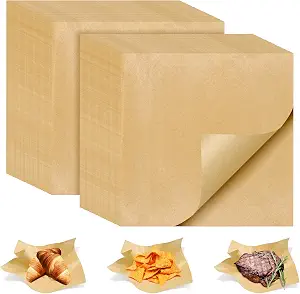 100 Pack Brown Deli Paper Sheets 12 x 12 Inches Unbleached Wax Paper for Food