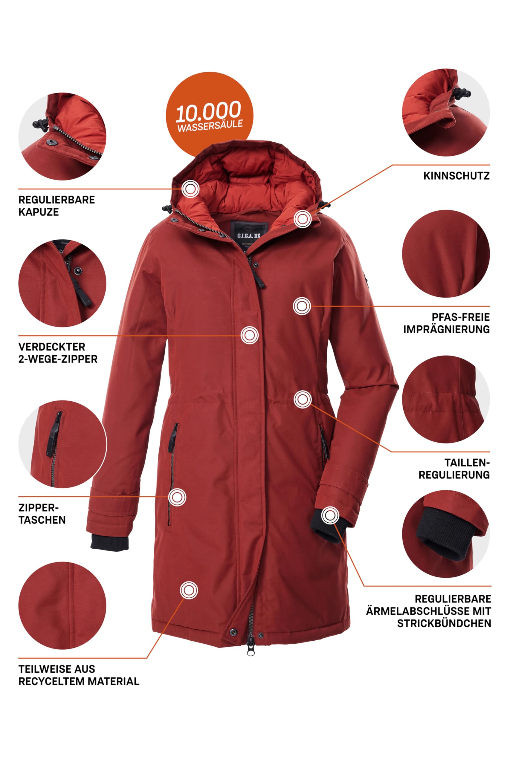 G.I.G.A. DX Gw 22 Wmn Prk Parka fonctionnelle avec capuche Femme