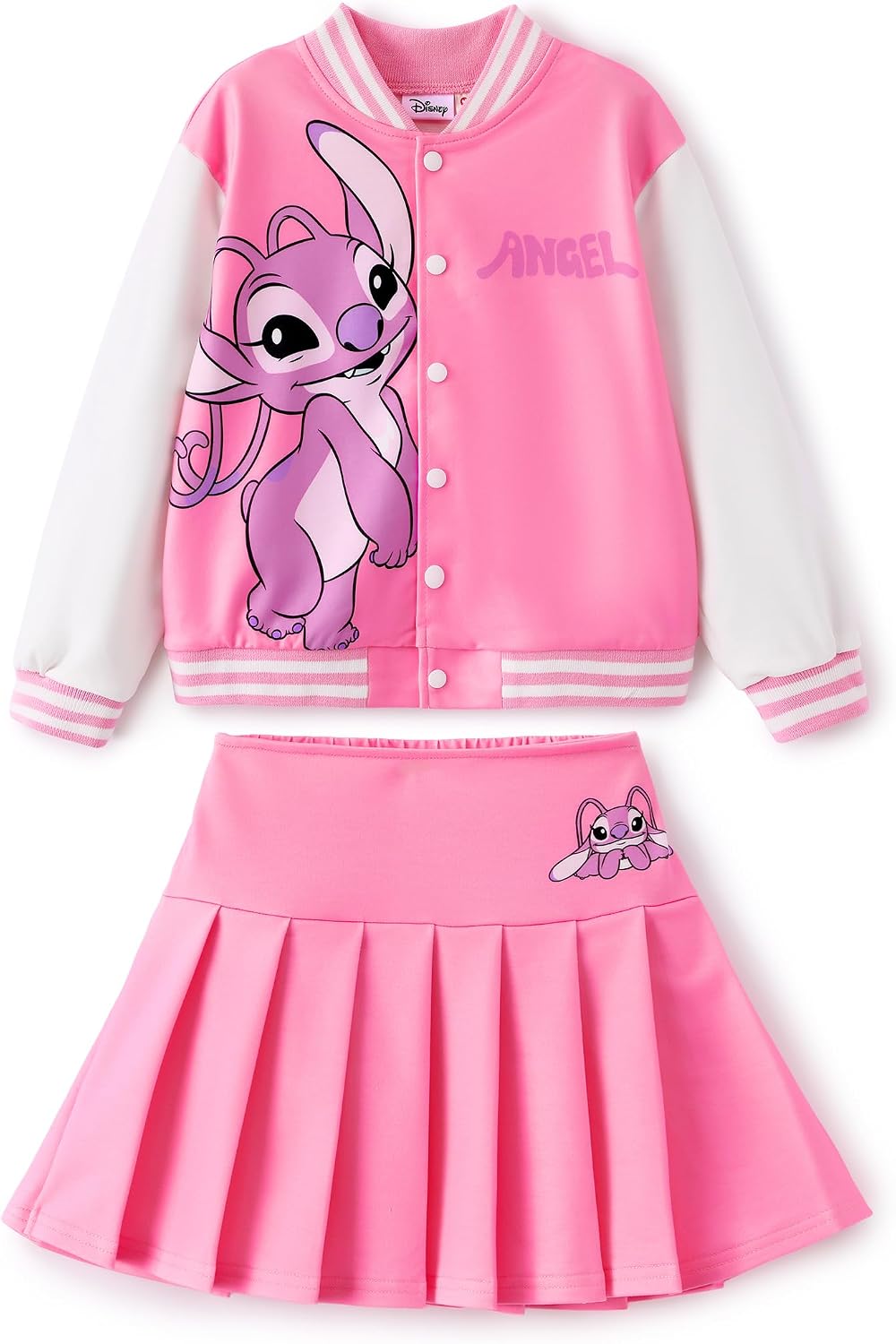 Disney Girls 2-Piece Outfit Bomber Jacket & Pleated Skirt Set 2-9 Years