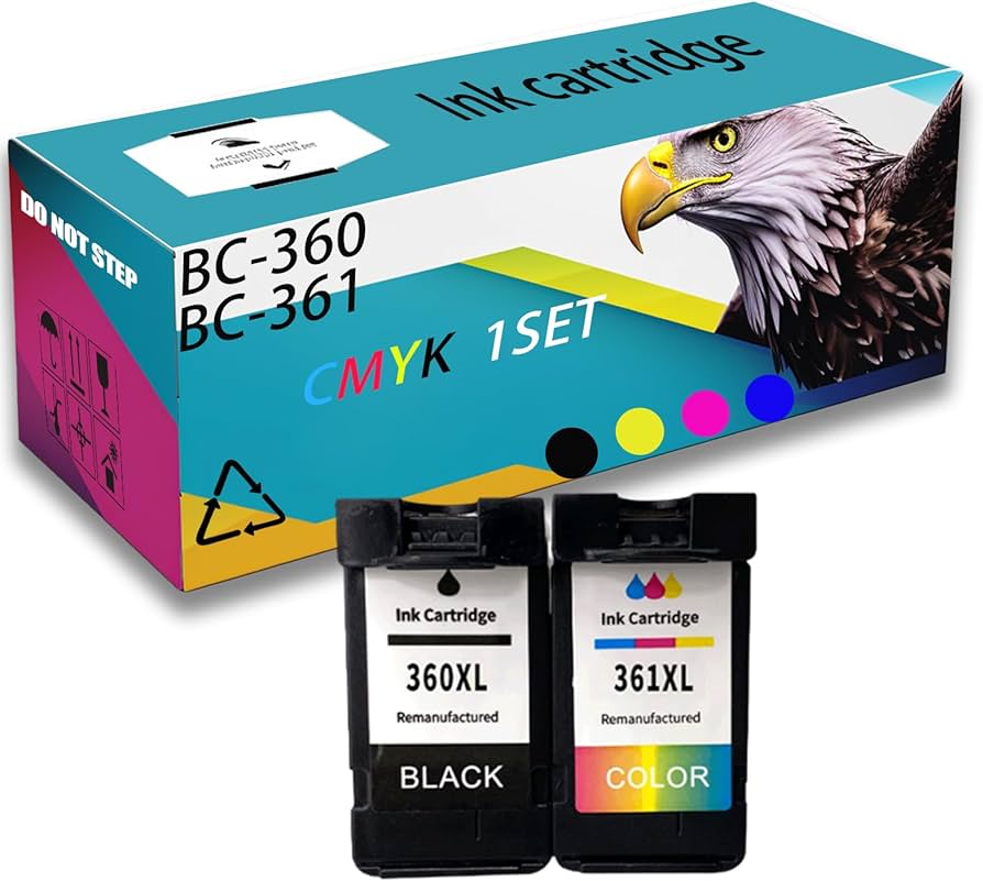 Canon BC-360 360XL　 BC-361 361XL Amazon.com: Compatible for Canon BC-360 BC-361 Ink Cartridge PIXMA