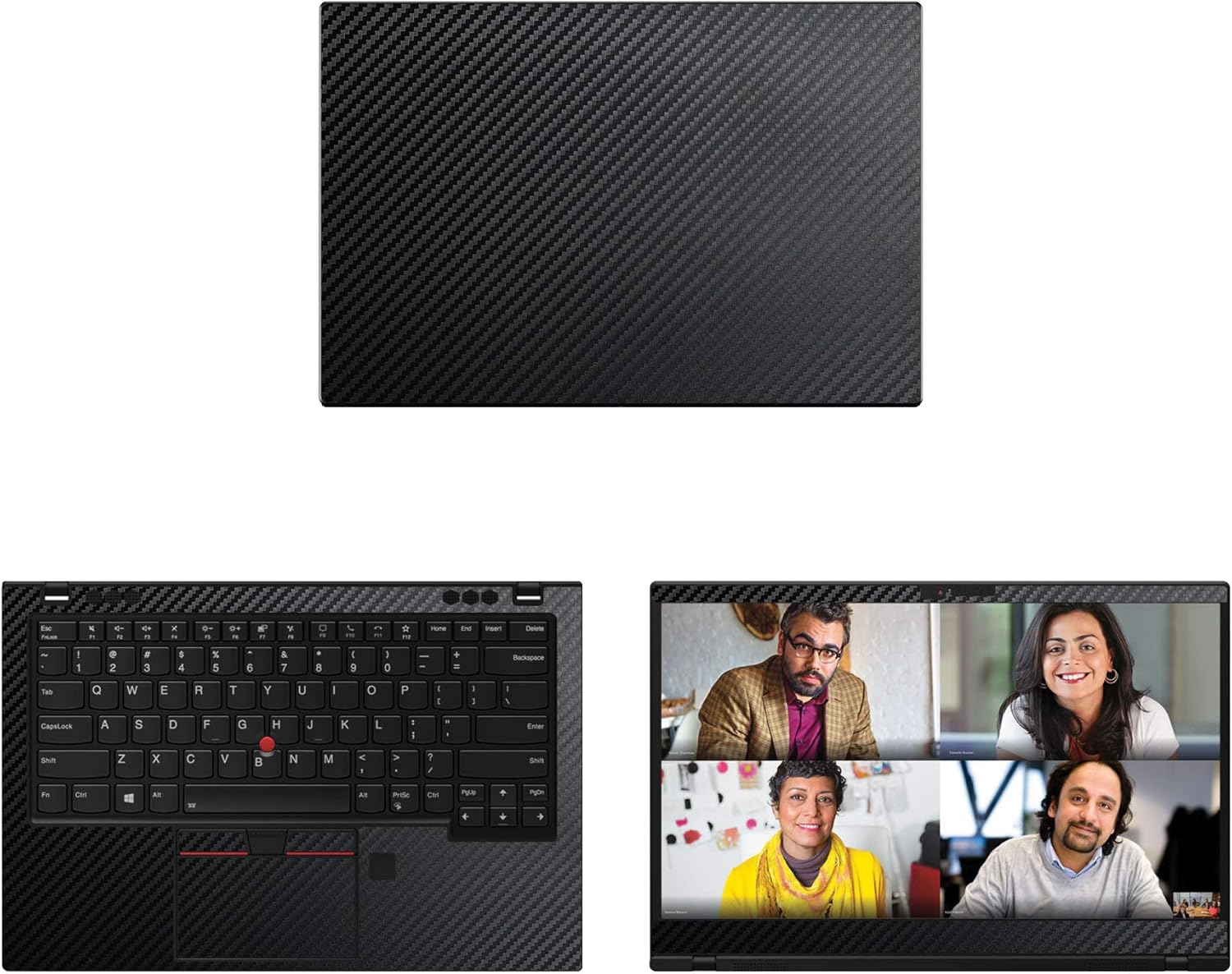Decalrus - Protective Decal for Lenovo ThinkPad X1 Carbon 8th Gen. (14" Screen) Laptop Black Carbon Fiber Skin case Cover wrap CFlenovoThkpadX1crbn_8Black