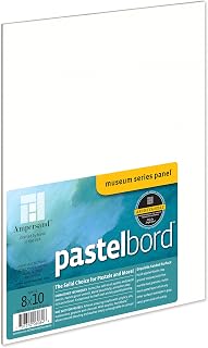 Ampersand Art Supply Pastel Painting Panel: Museum Series Pastelbord, White, 1/8 Inch Flat Profile, 8x10
