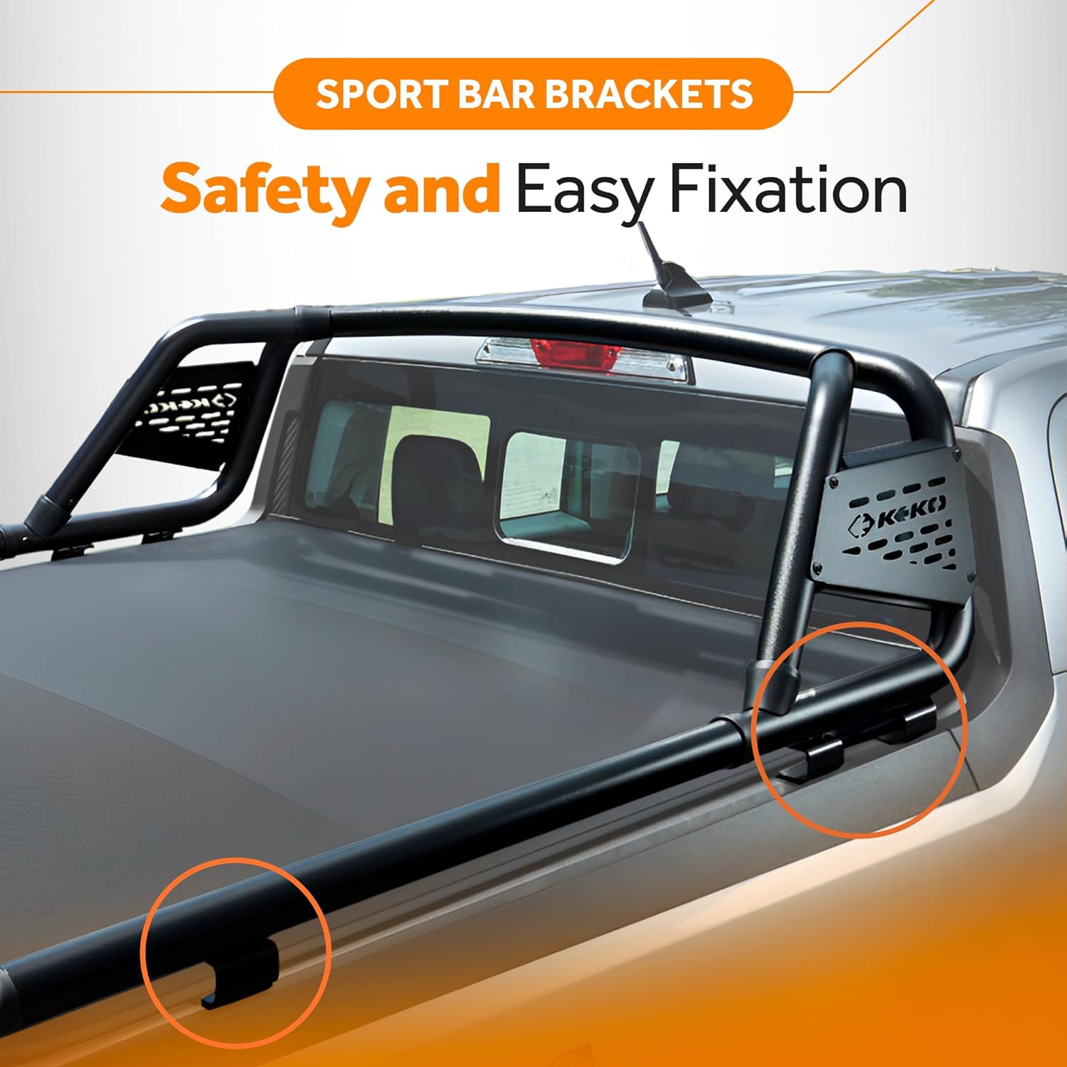 KEKO - Truck Sport Bar Brackets for Attaching to Retractable Hardtop Tonneau Cover Compatible with Maverick 2022-2023 - Truck Accessories, Car Accessories, Pieces Included - Alloy Steel, Carbon Steel