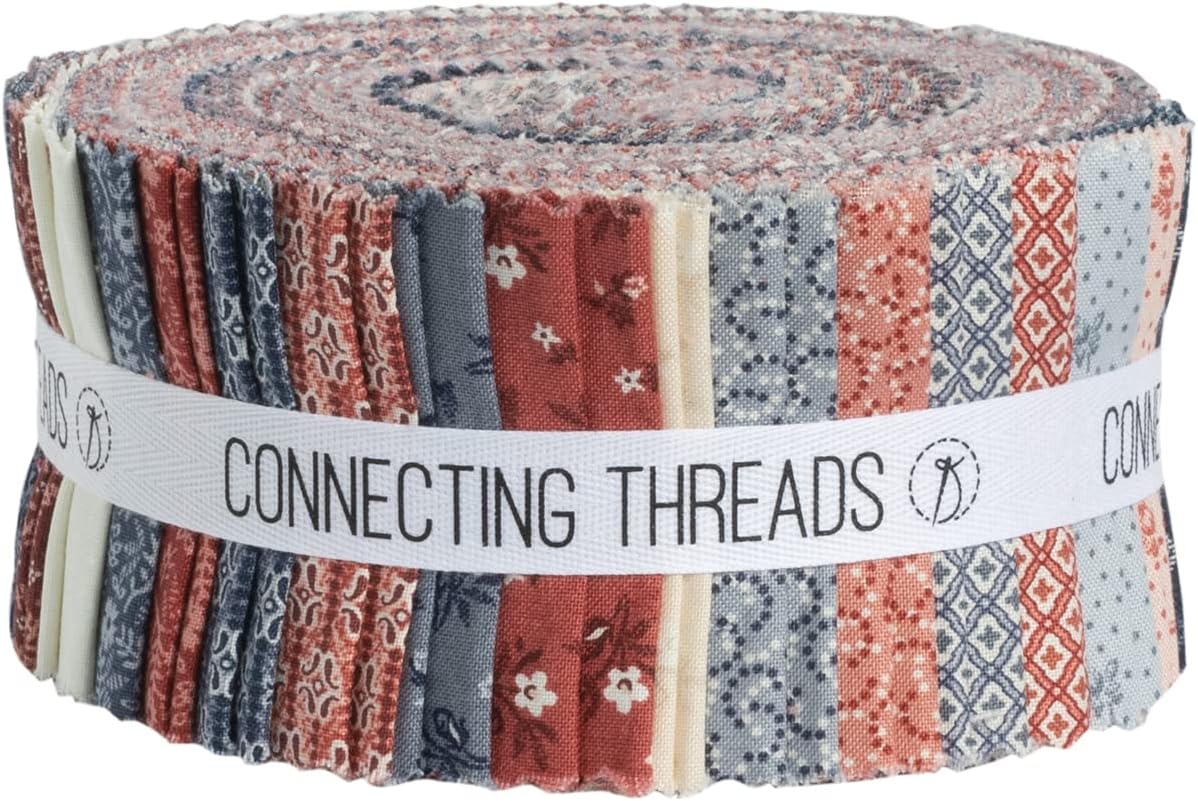 Connecting Threads Print Collection Precut Cotton Quilting Fabric Bundle 2.5" Strips (Hometown Americana Vol 3)