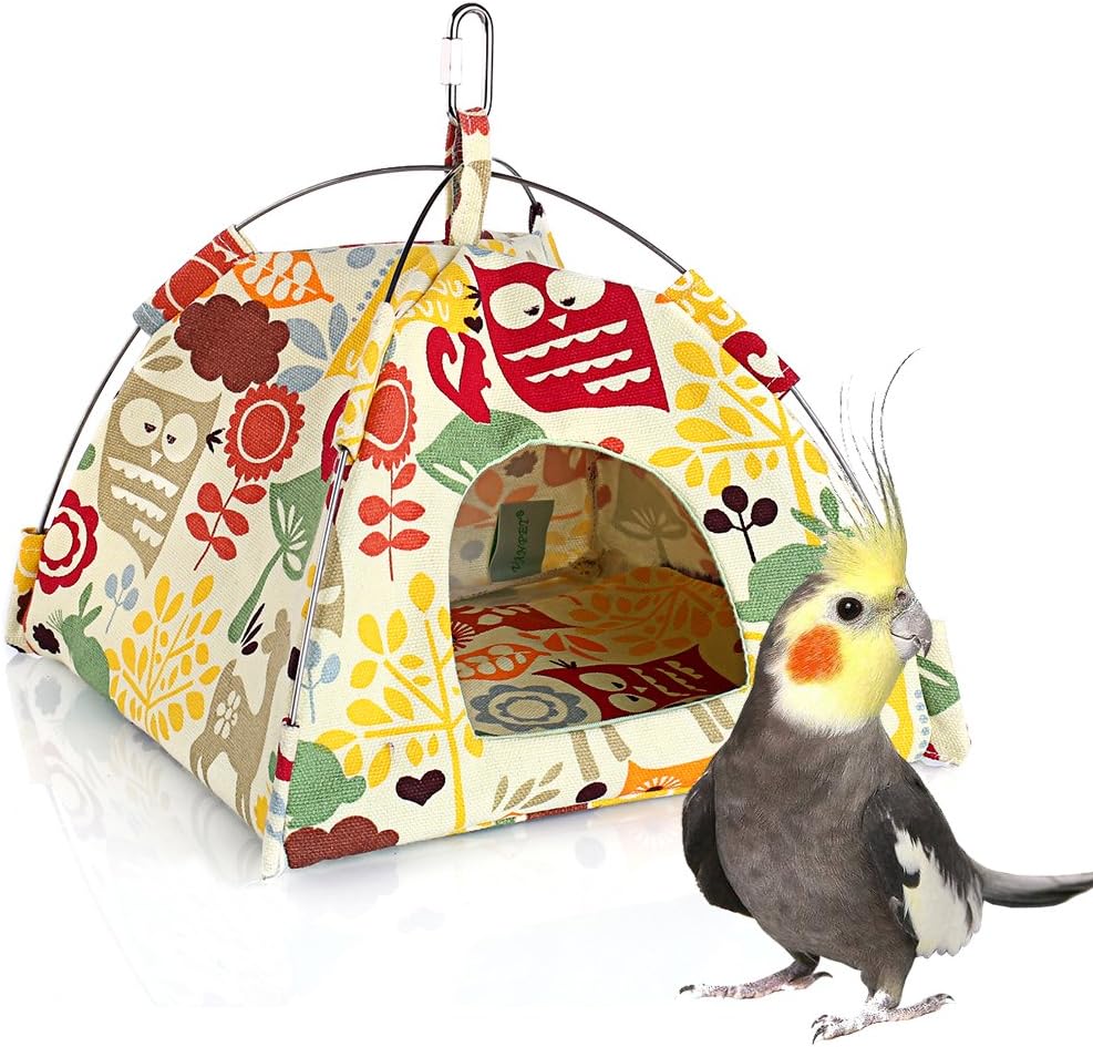 KINTOR Bird Nest Snuggle Hut,Parrot Habitat Cave Hanging Tent for Small Medium Parrots Budgies Eclectus Parakeet Cockatiels Lovebird…