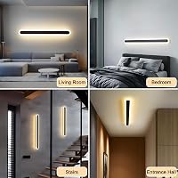 ZTWLEED 120 cm Modern LED Fali Lámpa - 44W, 3 Színhőmérséklet (3000K/4000K/6000K), Fekete Alumínium, Nappali, Hálószoba, Folyosó Világítás 6