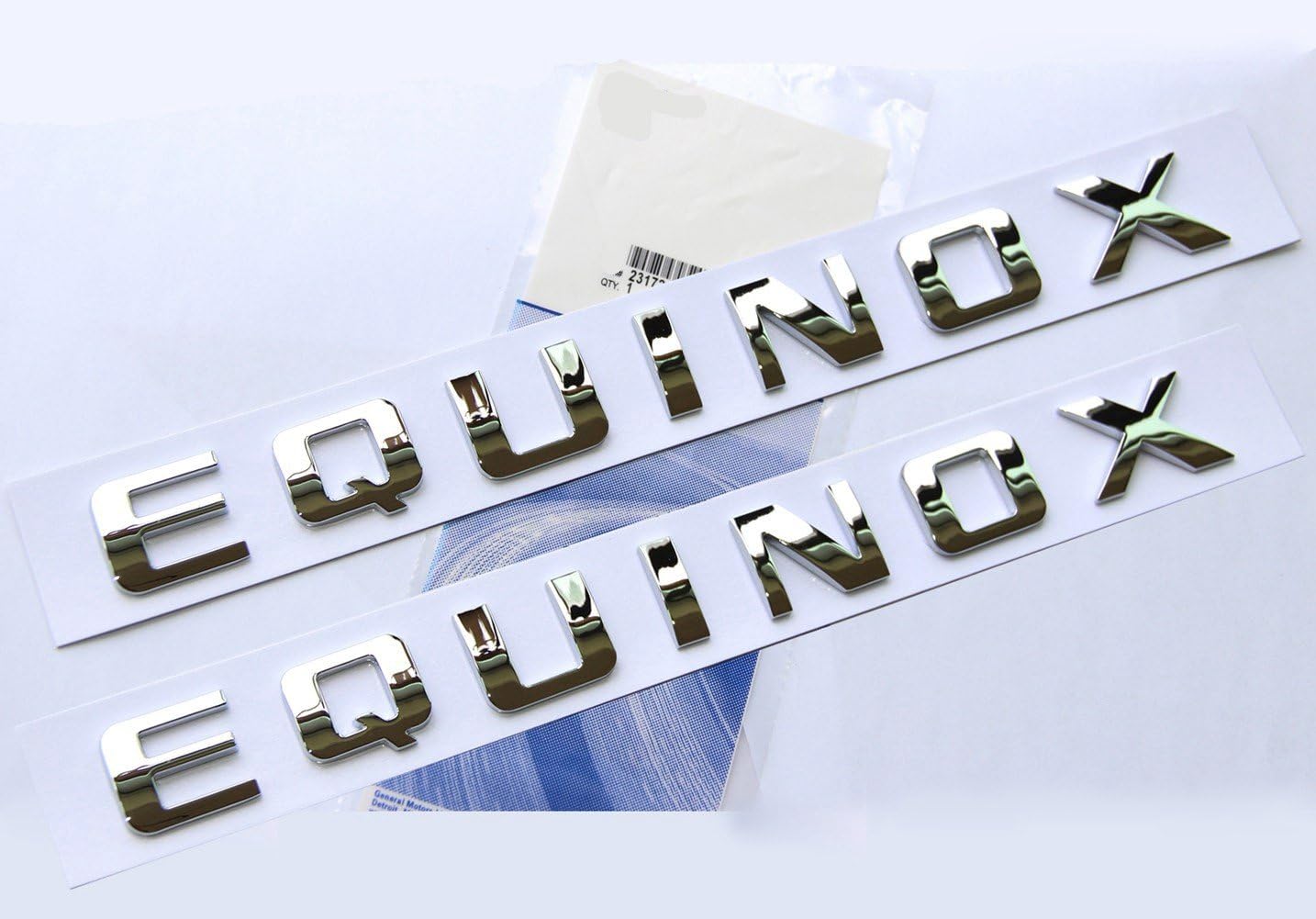 Yoaoo 2Pack OEM Chrome Equinox Nameplate Letter Emblems Badges Glossy Compatible with Equinox 23299758