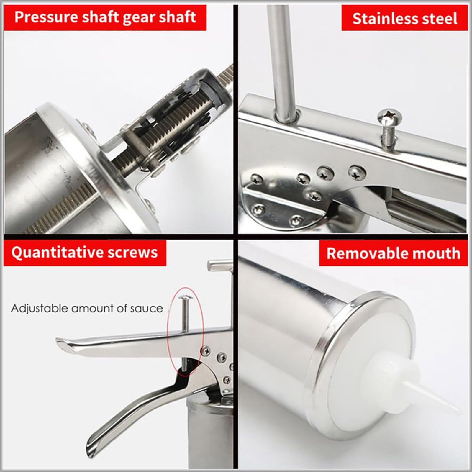 Utensilios Cocina Pistola para Salsa Hamburguesa, Dispensador cuantitativo Salsa, Pistola para Salsa Tomate, Dispensador condimentos, Pistola para Salsa Ensalada,