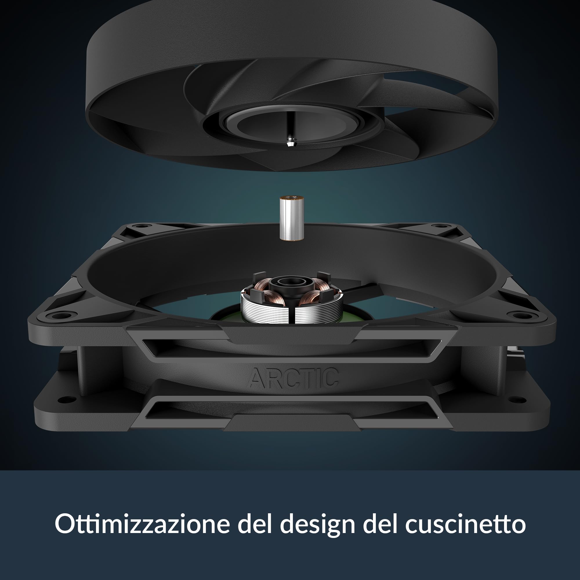 ARCTIC P12 Pro PST (5 Pezzi) - Ventola Potente Premium, Ventola PWM da 120 mm con Sdoppiatore per Cavi a Y, 600-3000 rpm, 0 rpm <5% PWM, Cuscinetto Idrodinamico, a 4 Pin - Nero