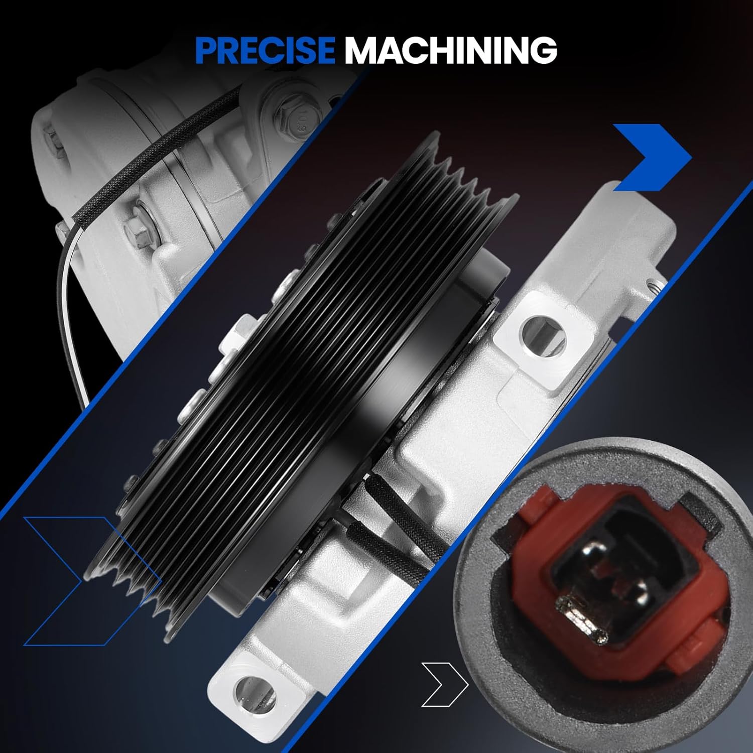 78385 Air Conditioning A/C Compressor with Clutch Compatible with Chevrolet Tracker 2.0L 1999-2003, Compatible with Suzuki Vitara 1.6L 2.0L 1999-2003, GAS