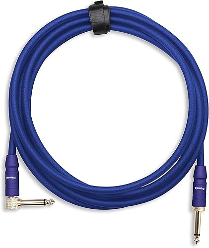 Pronomic Trendline INST-A-3B Klinkenkabel  Professionelles Gitarren- Instrumentenkabel  6 3mm Klinke  Karat vergoldet  flexibler und robuster AuAYenmantel  inkl  Kabelklette  blau