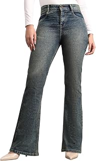 Urbano Fashion Women's Mid Rise Bootcut Washed Jeans Stretchable Price In India