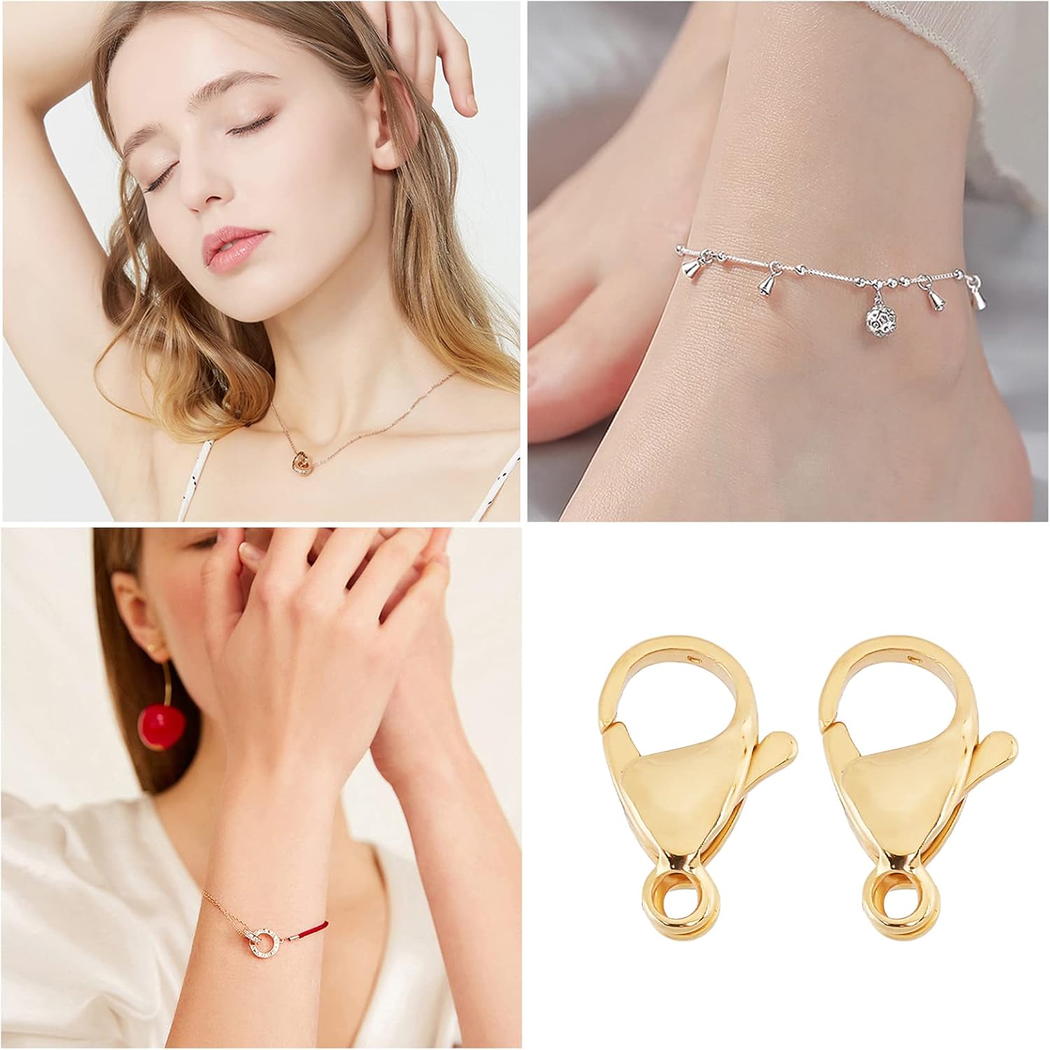 Beebeecraft 1 Box 50Pcs 24K Gold Plated Lobster Claw Clasps Jewelry Clasps Connectors for DIY Bracelet Necklace Jewelry Making, 0.47 inch(12mm) - Image 6