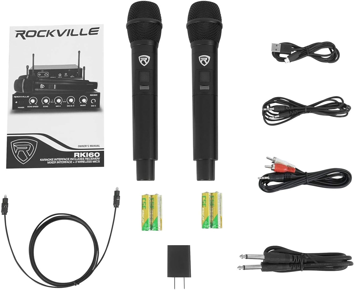 Buy Rockville RKI60 Dual UHF 8 Chan Wireless Microphone Karaoke