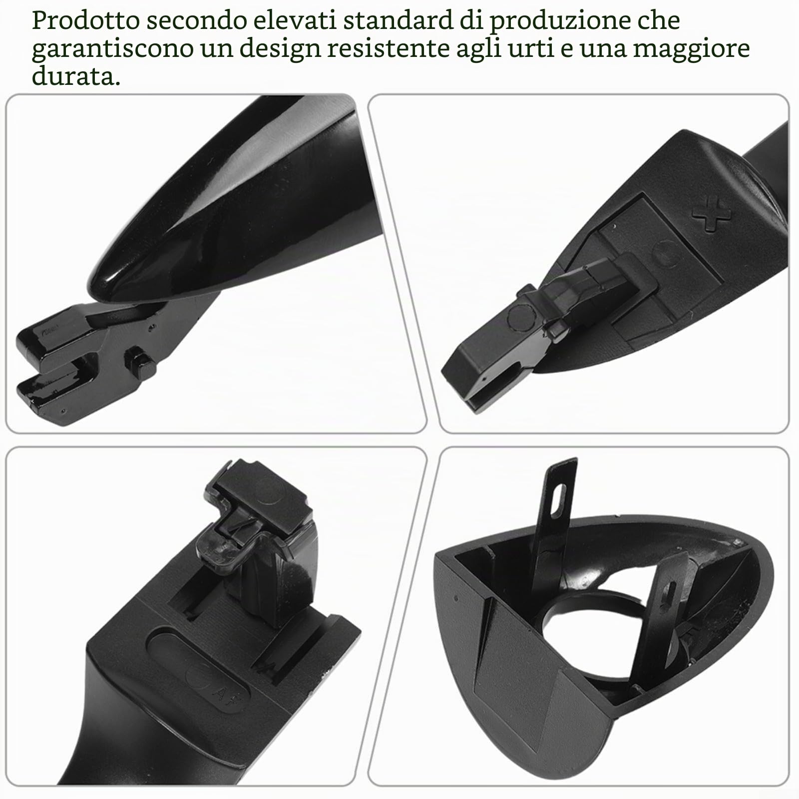 1 paio di maniglie per porta anteriori nere compatibili con Alfa per Romeo, Giulietta, Mito, Lancia Y, OEM 2156145296 156145295
