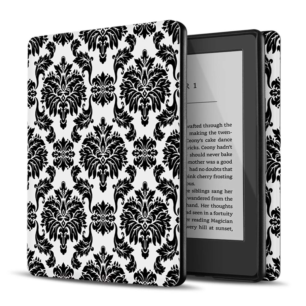 TNP Case for Kindle 10th Generation - Slim & Light Smart Cover Case with Auto Sleep & Wake for Amazon Kindle E-Reader 6" Display, 10th Generation 2019 Release (Damask Black)