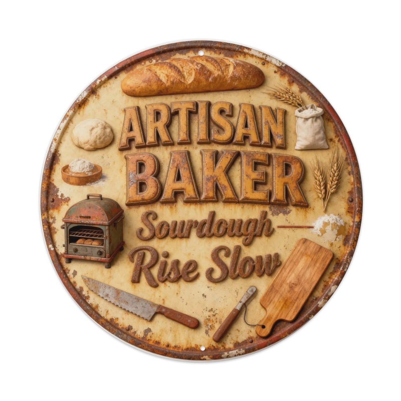 ARTISAN BAKER SOURDOUGH RISE SLOW Metal Tin Sign Plaque