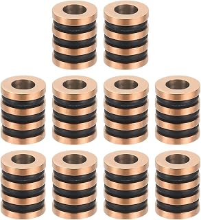 PATIKIL 10Pcs Stainless Steel Big Hole Rose Gold Paracord Column Beads Grooved Tube Loose Column Spacer Beads 4mm Large Hole for DIY Accessories Bracelet Necklace Jewelry Making