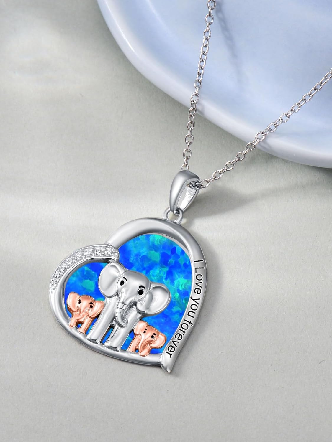 Mom Necklace 925 Sterling Silver Mama Elephant/Sloth/Wolf/Bear Pendant Necklace with 1-5 Cubs Mothers Day Gifts Jewelry for Women - Image 3