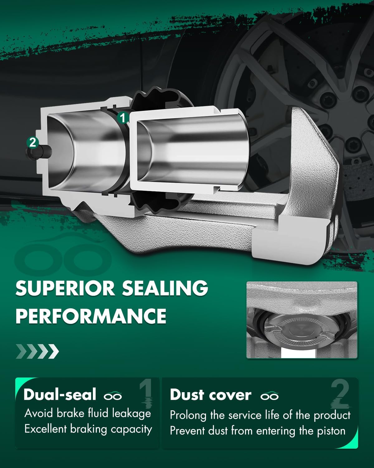 SCITOO 19B2575 Brake Piston Caliper Fit For Audi TT Quattro 2000-2006 For Volkswagen For Jetta 2000-2005 For Volkswagen For Jetta City 2007-2009