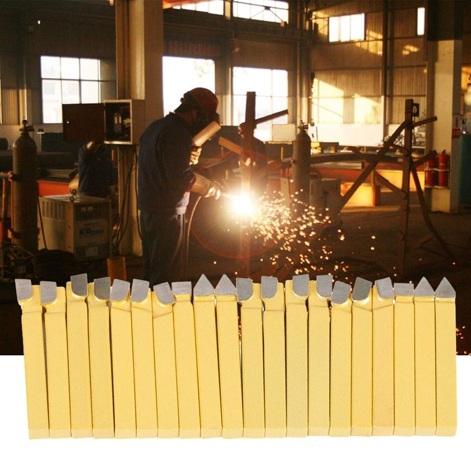 20 Pieces of 1/4 Inch Metal Rotating Disc Tooling Super Hard Tip Saw Cutter Tool Set with Milling Melting Bits High Hardness Cutting Bits (Color: Gold, Size: S)