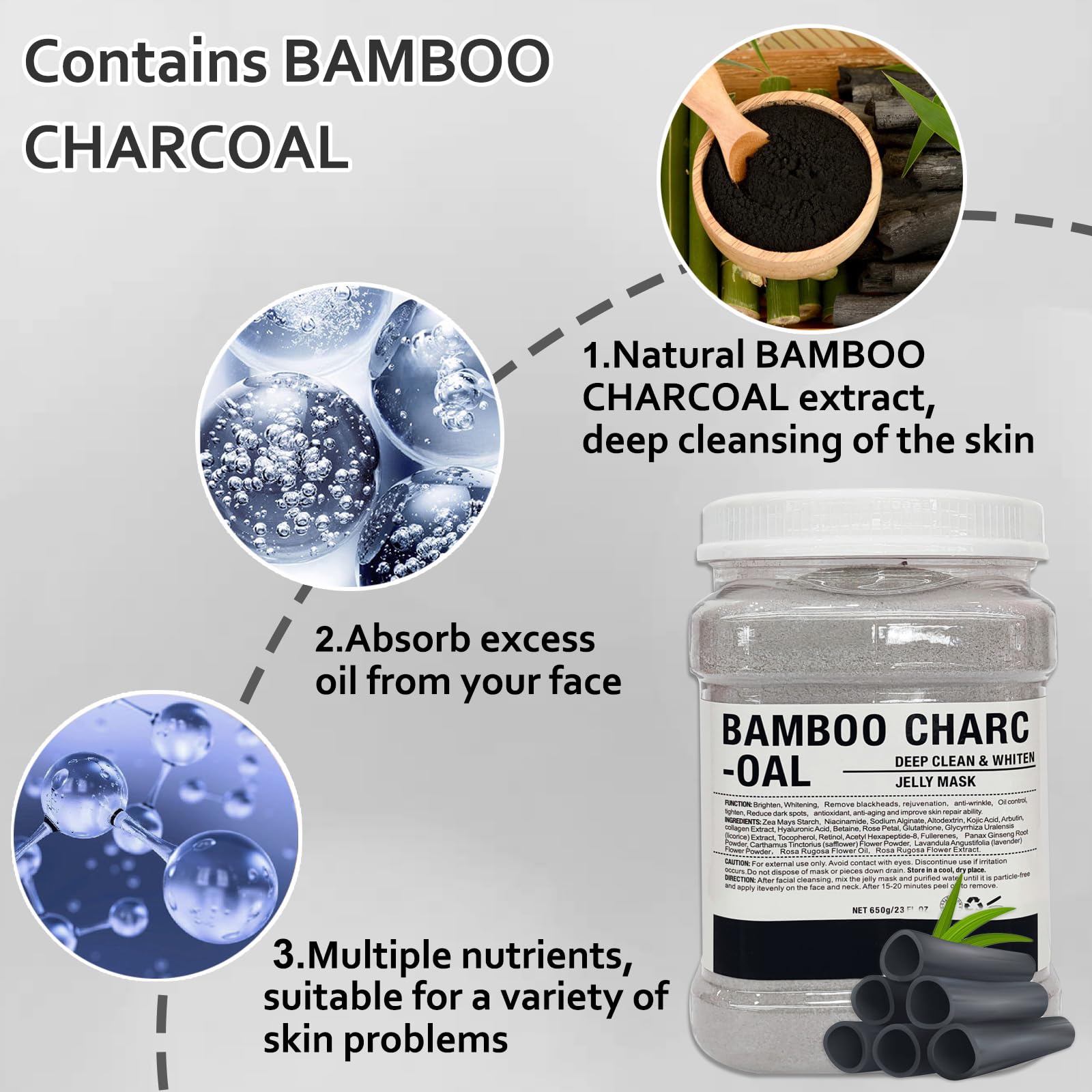 Amazon.com : Ouhans Jelly Mask Powder for Facials,Bamboo Charcoal