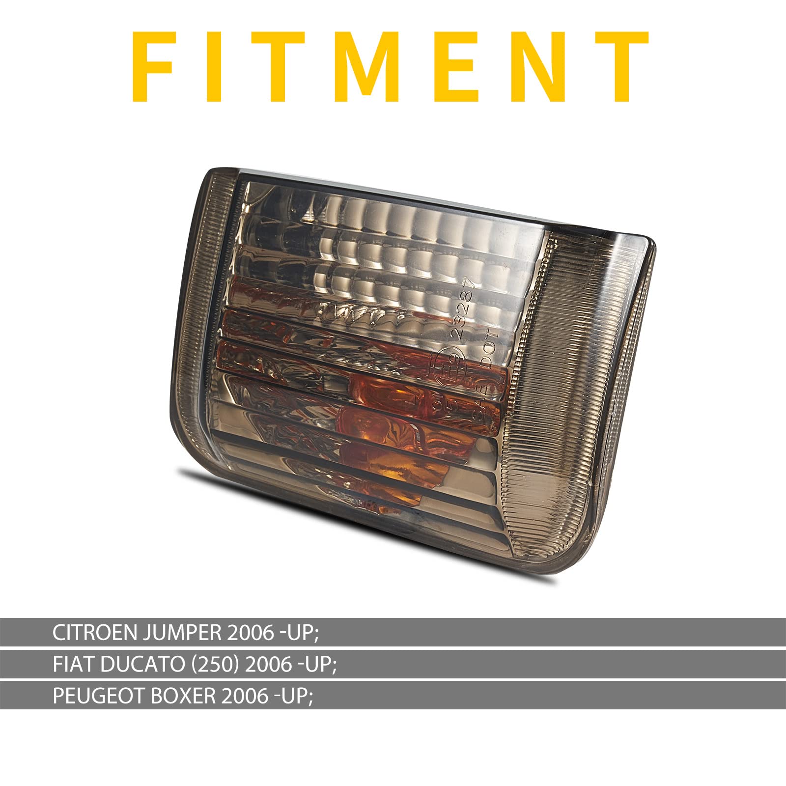 TOPTHAN 2 indicatori di direzione per specchietto sinistro e destro, grigio fumo, per Citroen Jumper, Mod. Bj. 4/06-, Ducato Type 250, Mod. Bj. 7/06-, Peugeot Boxer