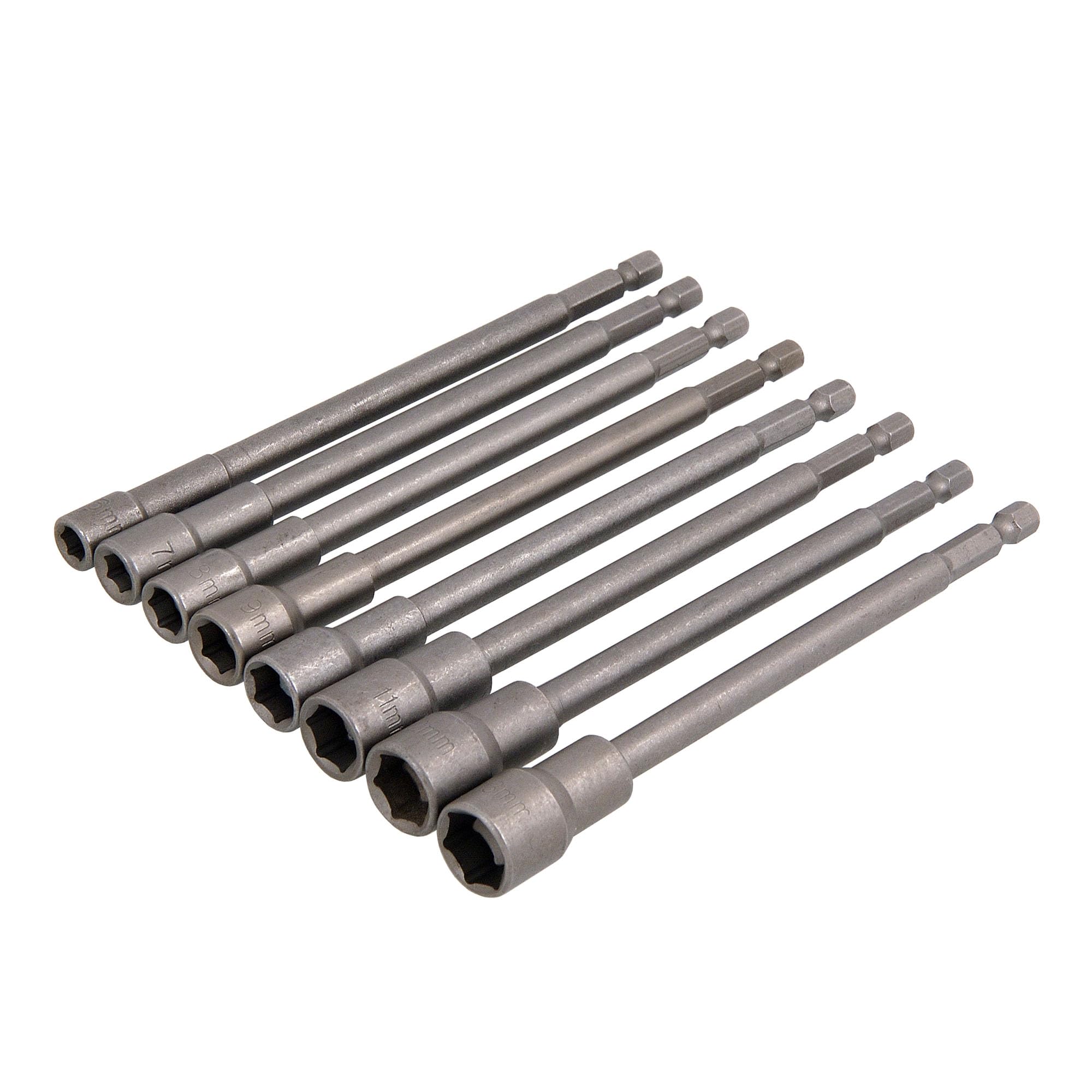 Neilsen Ct4497-8Pc Long Magnetic Nut Driver Set 150Mm With 1/4In Hex Shank For Power Drills And Self Drilling Tek Screws – Sizes 6Mm To 13Mm