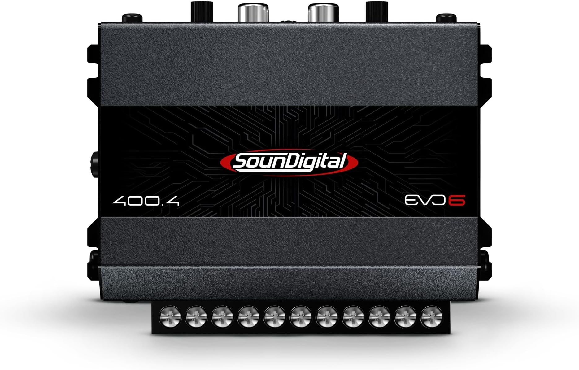 SounDigital 400.4 EVO 6.0 4-channel car amplifier, 400 W RMS power amplifier, 4 ohms, high/low pass filter, RCA input, compact car HiFi power amplifier