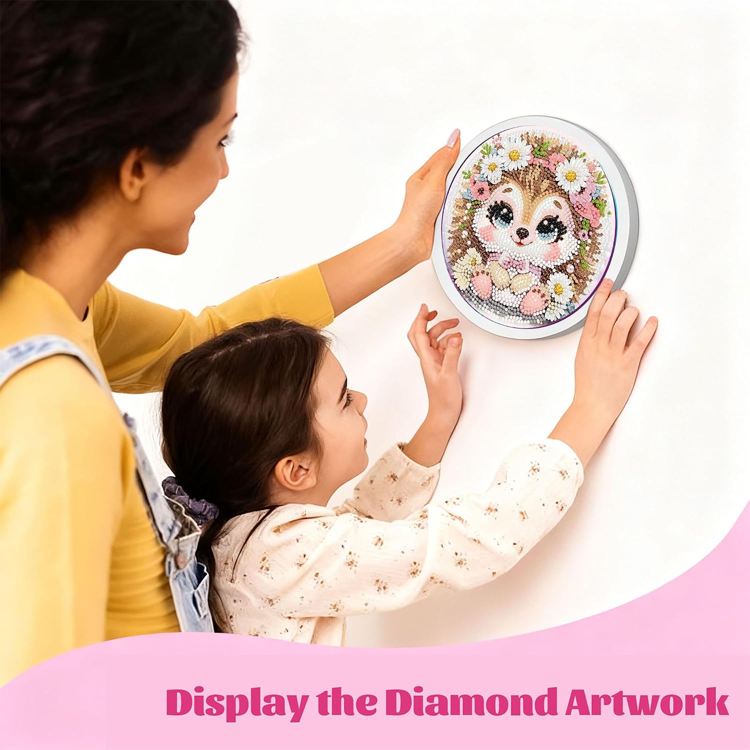 Gemozaic Hedgehog Diamond Art Kits for Kids Ages 8-12, Round Frame, 8x8 in image 5