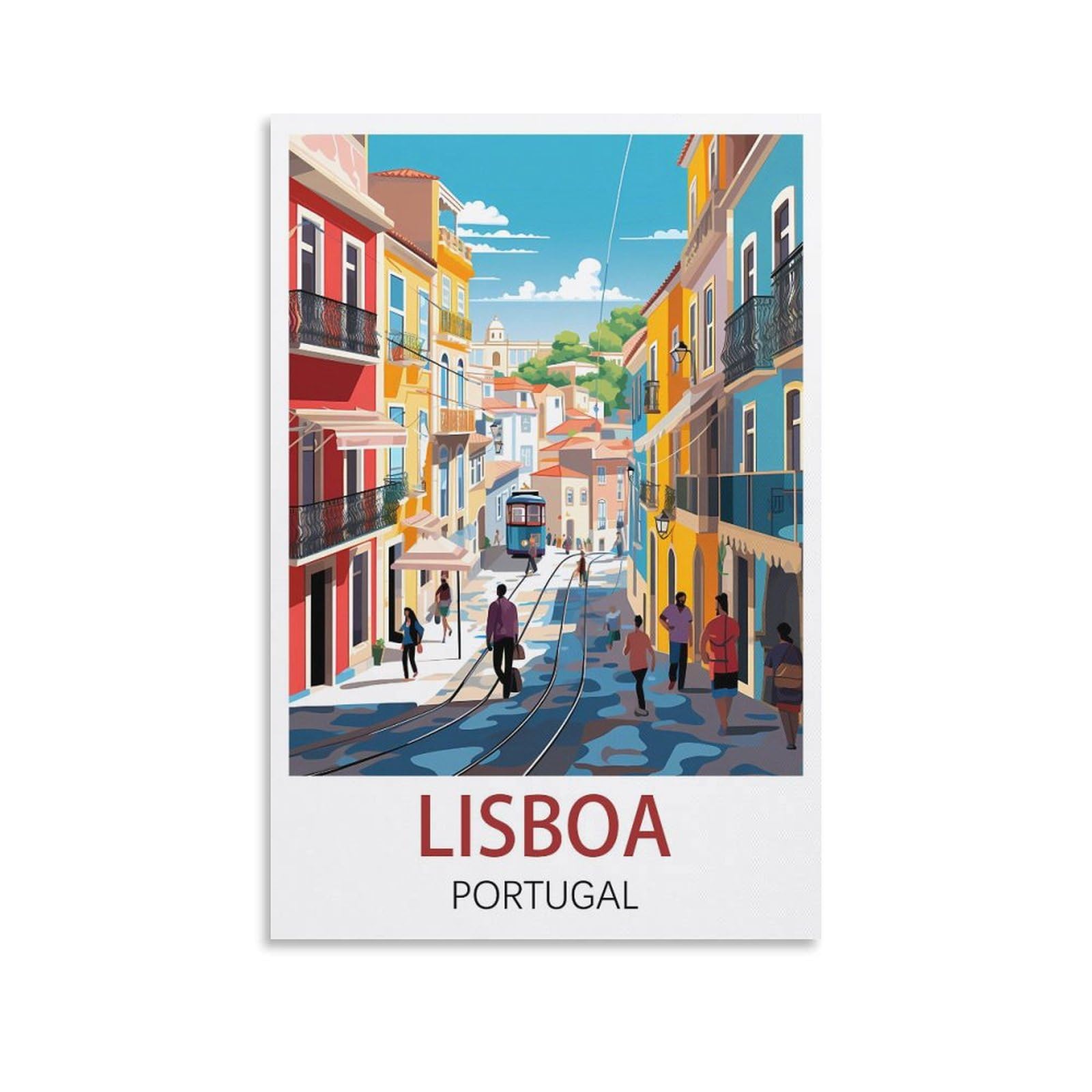 EZMLFA 5D DIY Diamond Painting Kit,Lisboa Portugals Diamond Art Kits for Beginner,Gem Art Kits Round Drill for Home Wall Decor Gifts 40x50cm