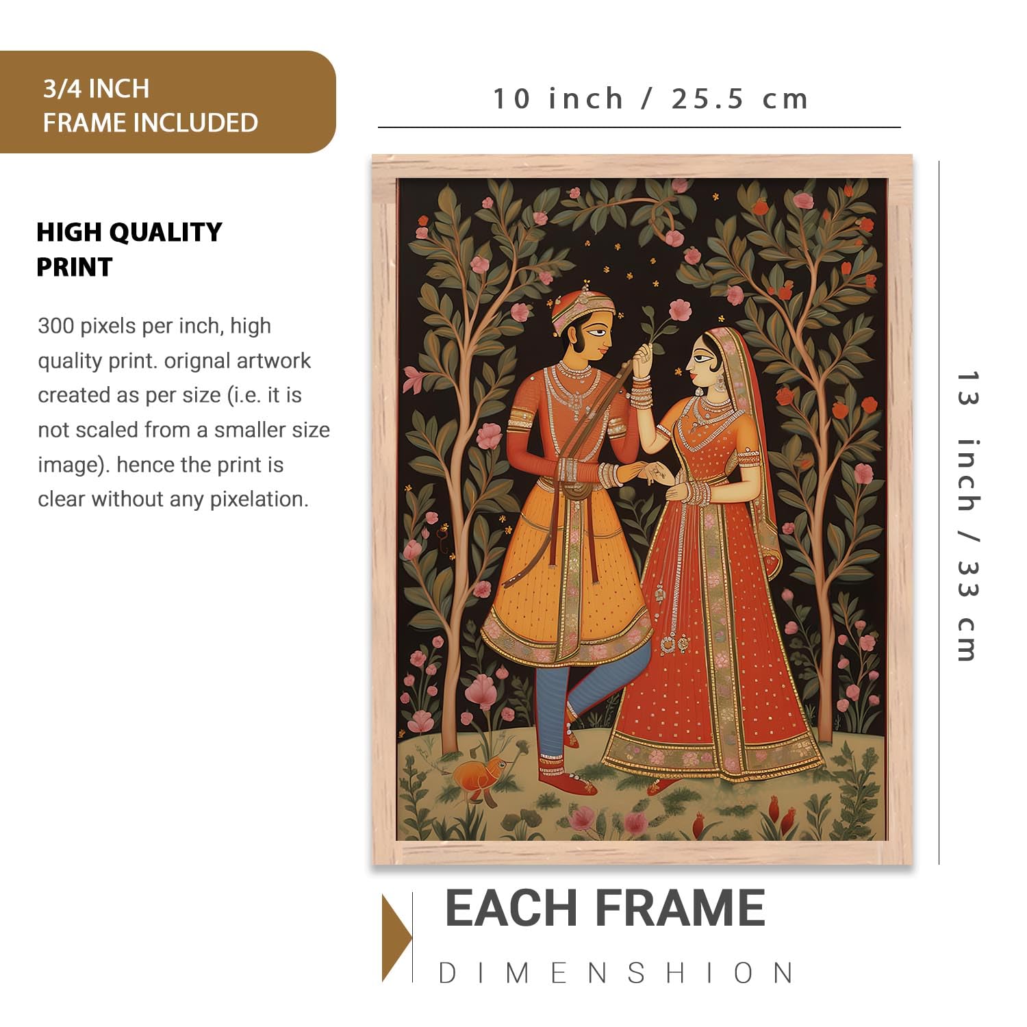 Kotart Madhubani Wall Art - 6 Framed Paintings -2 Kotart Madhubani Wall Art - 6 Framed Paintings -2