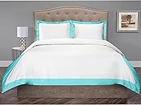 Vista 13 de Hotel Luxury - Juego de funda de edredón de 3 piezas de doble tono, 800 hilos, 100% algodón orgánico colección de ropa de cama premium Super King