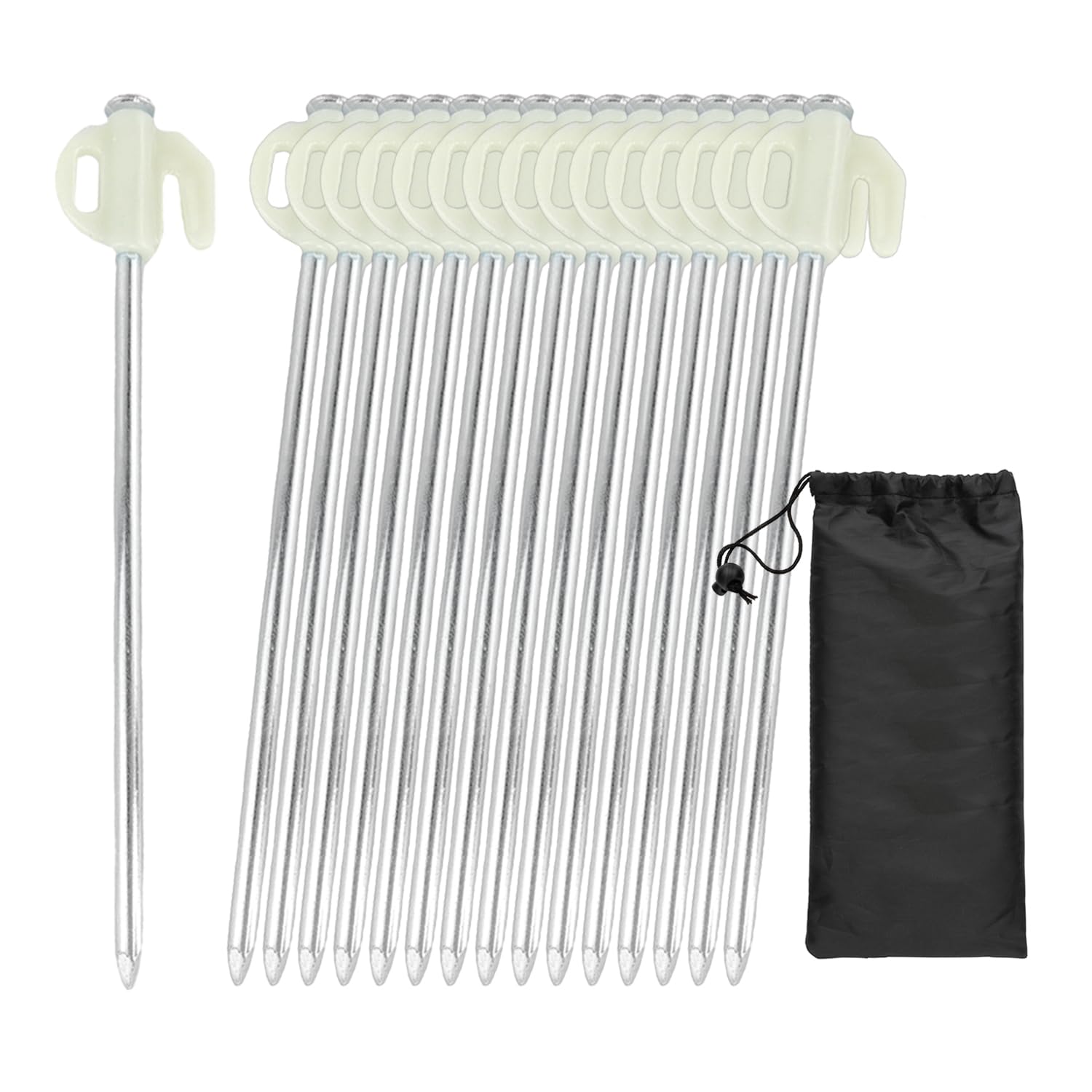 Picchetti Per Tende In Acciaio Resistente Con Design A Gancio E Foro Per Tenda Da Campeggio Con Baldacchino Per Tende Da Campeggio All'aperto - 8