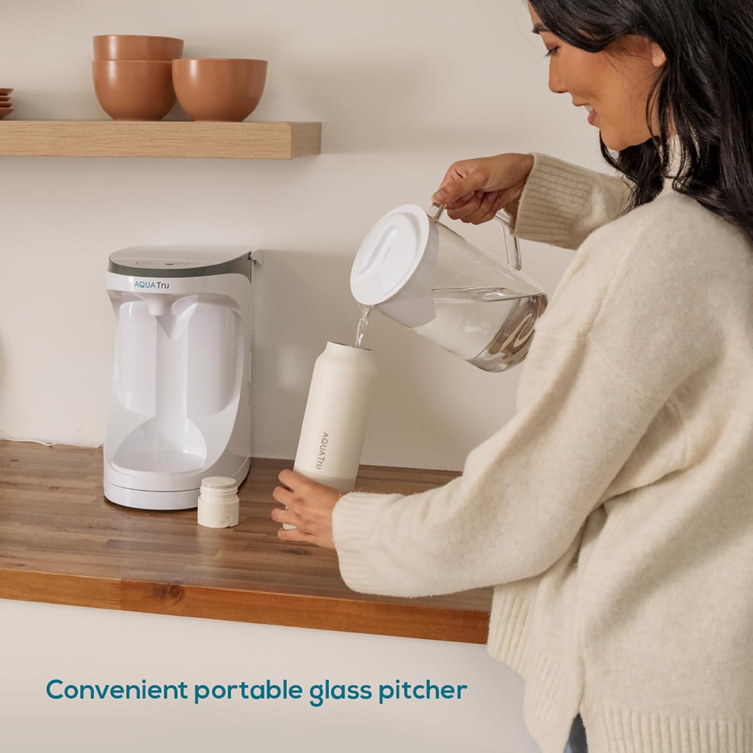 AquaTru Carafe Countertop Water Purifier | Compact 4-Stage Reverse Osmosis System with Glass Carafe Removes 84 Contaminants Including Forever Chemicals, Lead & Fluoride | No Plumbing - Image 8