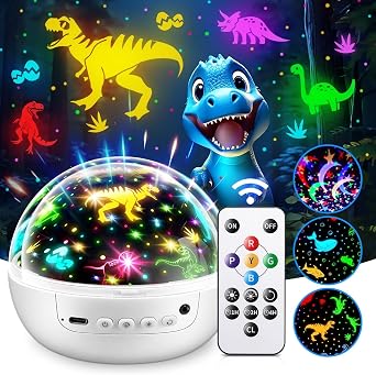 Staryou Boy Toys Age 1-10 Years Old | 3HD Films & 31 Colors & 360 Rotate & 3 Brightness Baby Gifts for Boys Toys for 1-10 Year Old Kids, Dinosaur Room Decor Toddler Room Decor