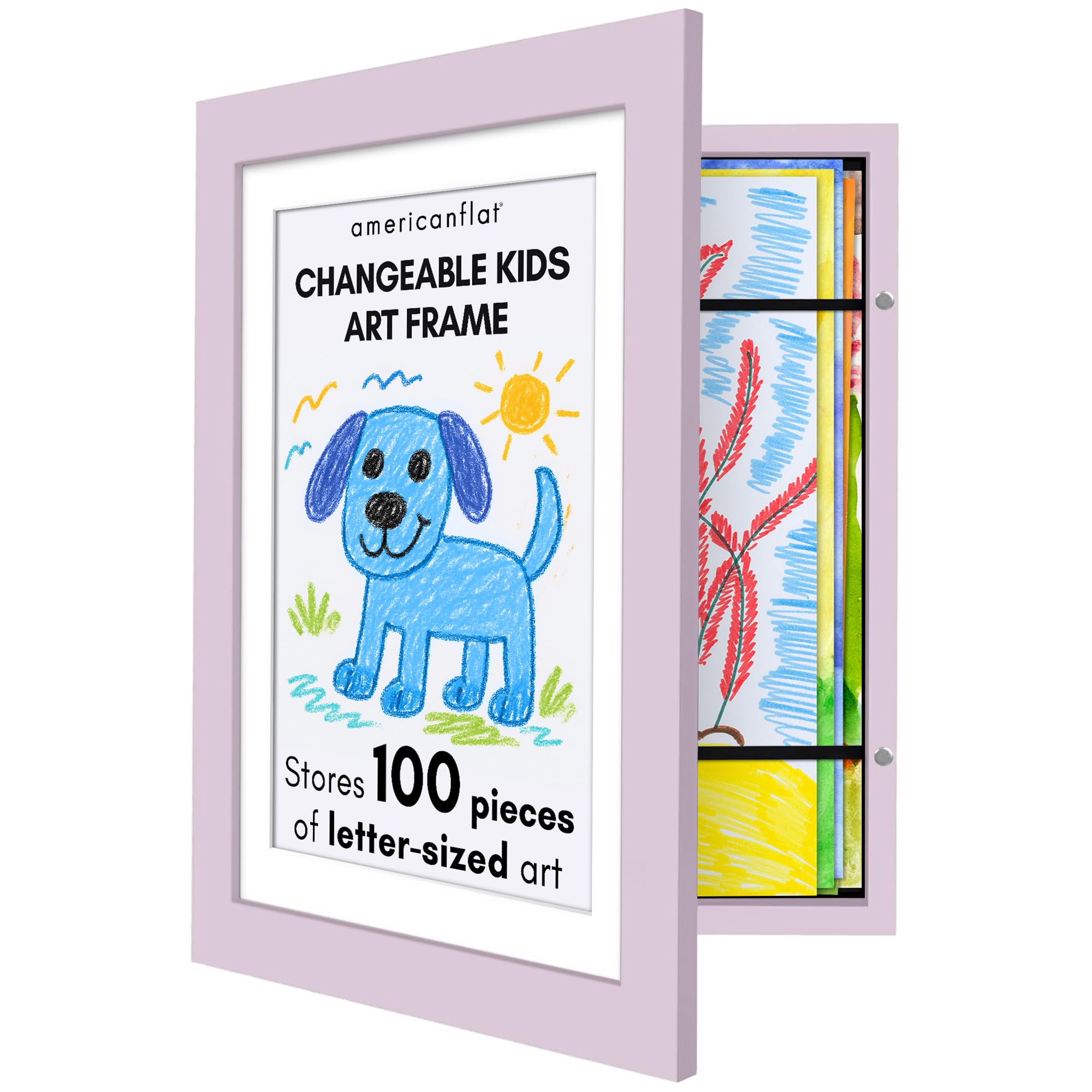 Americanflat 8.5x11 Changeable Kids Art Frame - Lilac