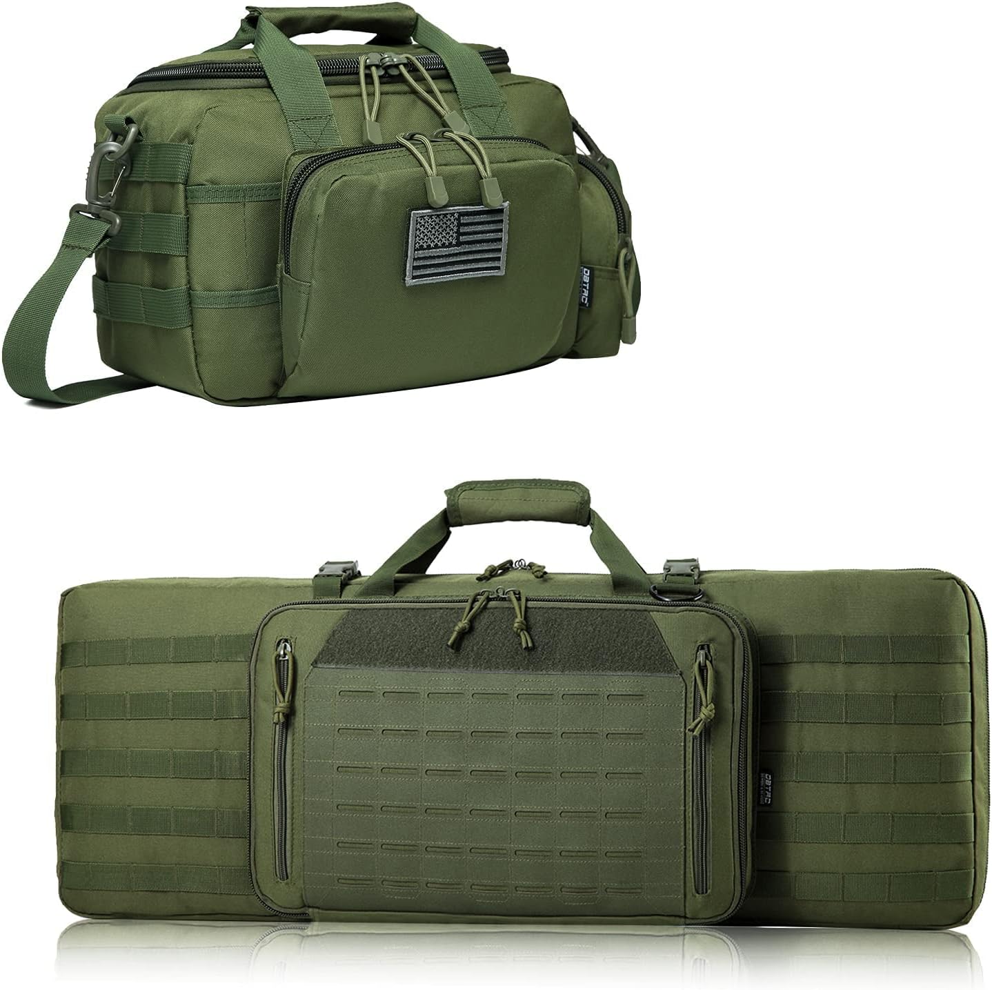 Double Rifle Bag 32" + Range Bag Small for 2X Pistol (Green)