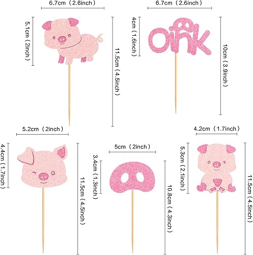 Miniatura 2 de Ercadio Paquete de 32 adornos para cupcakes de animales de granja, vaca, oveja, caballo, cupcakes, animales de granja, para temática de animales,